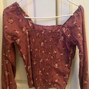 Ruffled Purple Floral Shirt